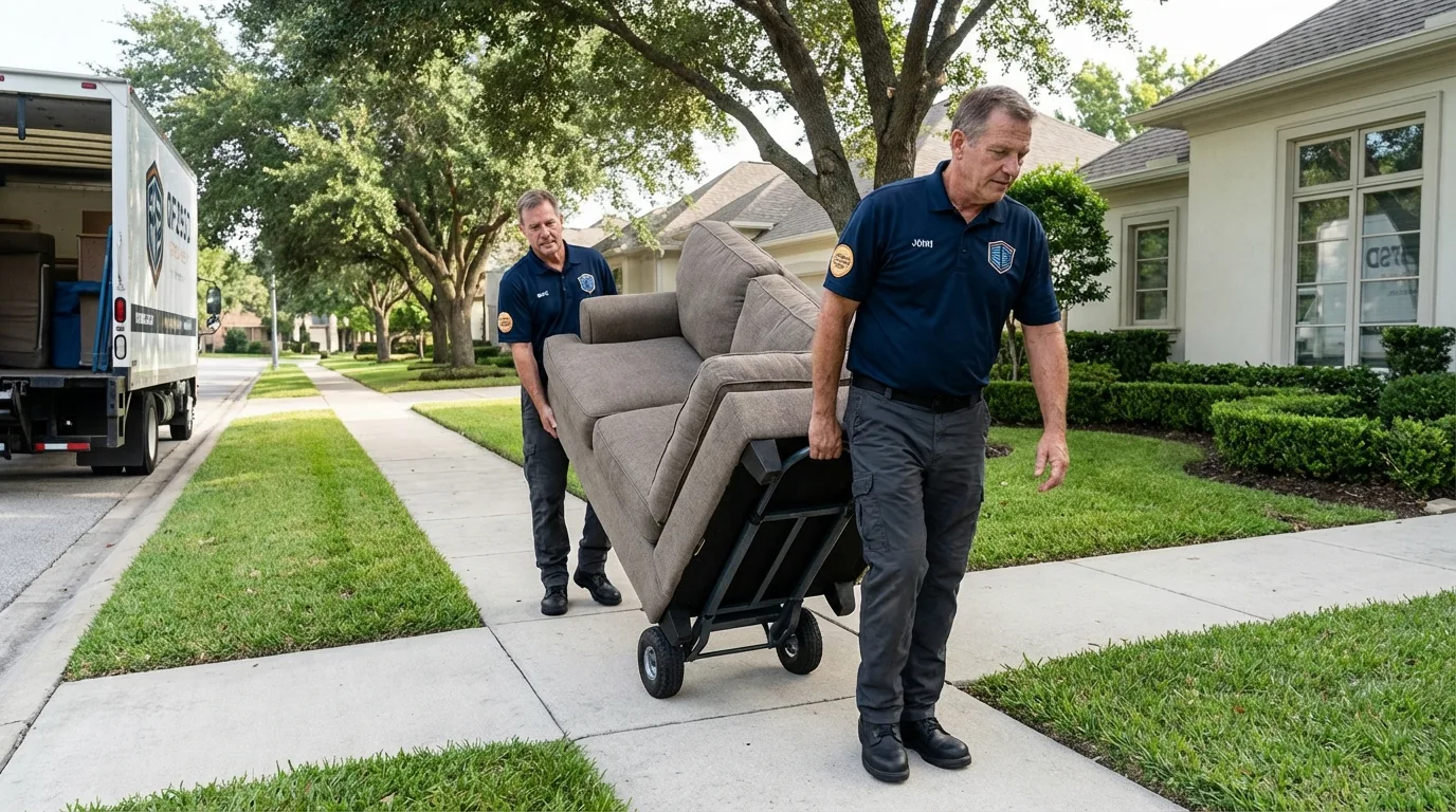 Local residential moving crew loading furniture in Wadsworth, OH